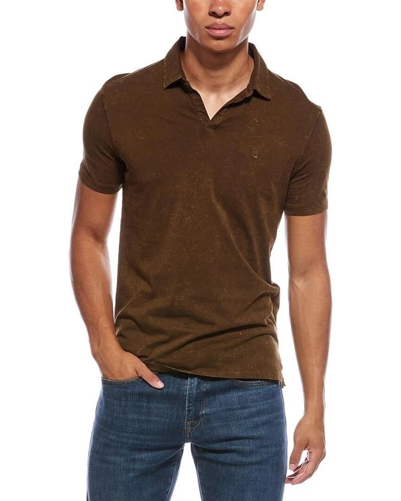 John Varvatos NWT $98 Dark Brown Marbled Polo Size SMALL NEW