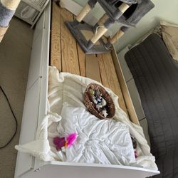 Single White Bed Frame With Drawers
