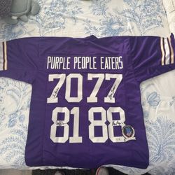 Signed Purple People Eaters Vikings Minnesota COA Beckett 