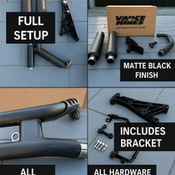 Vance & Hines Twin Slash 3” Slip-On Exhaust – Matte Black (Complete Setup for Indian Scout Bobber 2015–2023)