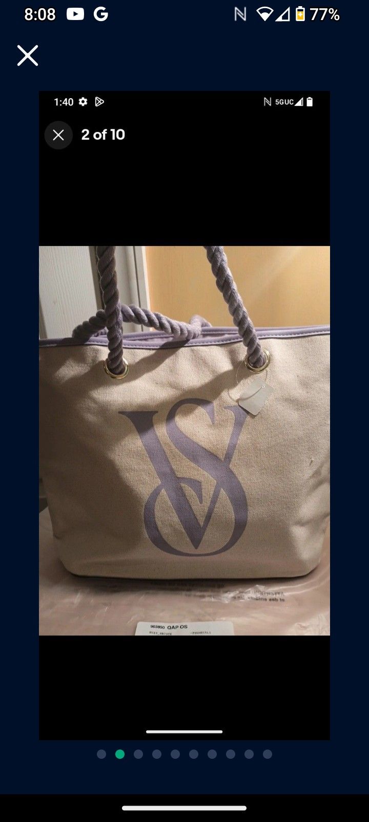 Victoria Secret New XL Deep Totes 10L 12W With Tags