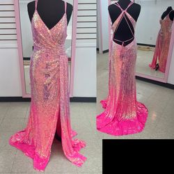 New With Tags Alyce Paris Pink Sequin Long Formal Dress & Prom Dress $146