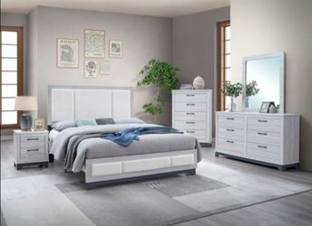 4 PC BEDROOM SET NEW IN BOX (MATTRESS AND CHEST SOLD SEPARATELY)