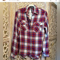 NWT Sam Edelman red plaid shirt size xs