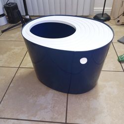 IRIS USA Large Stylish Round Top Entry Cat Litter Box