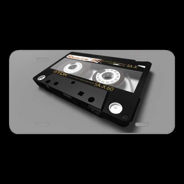 License Plate Novelty Car Front K7 Magnetic Tape Record Vintage Tape