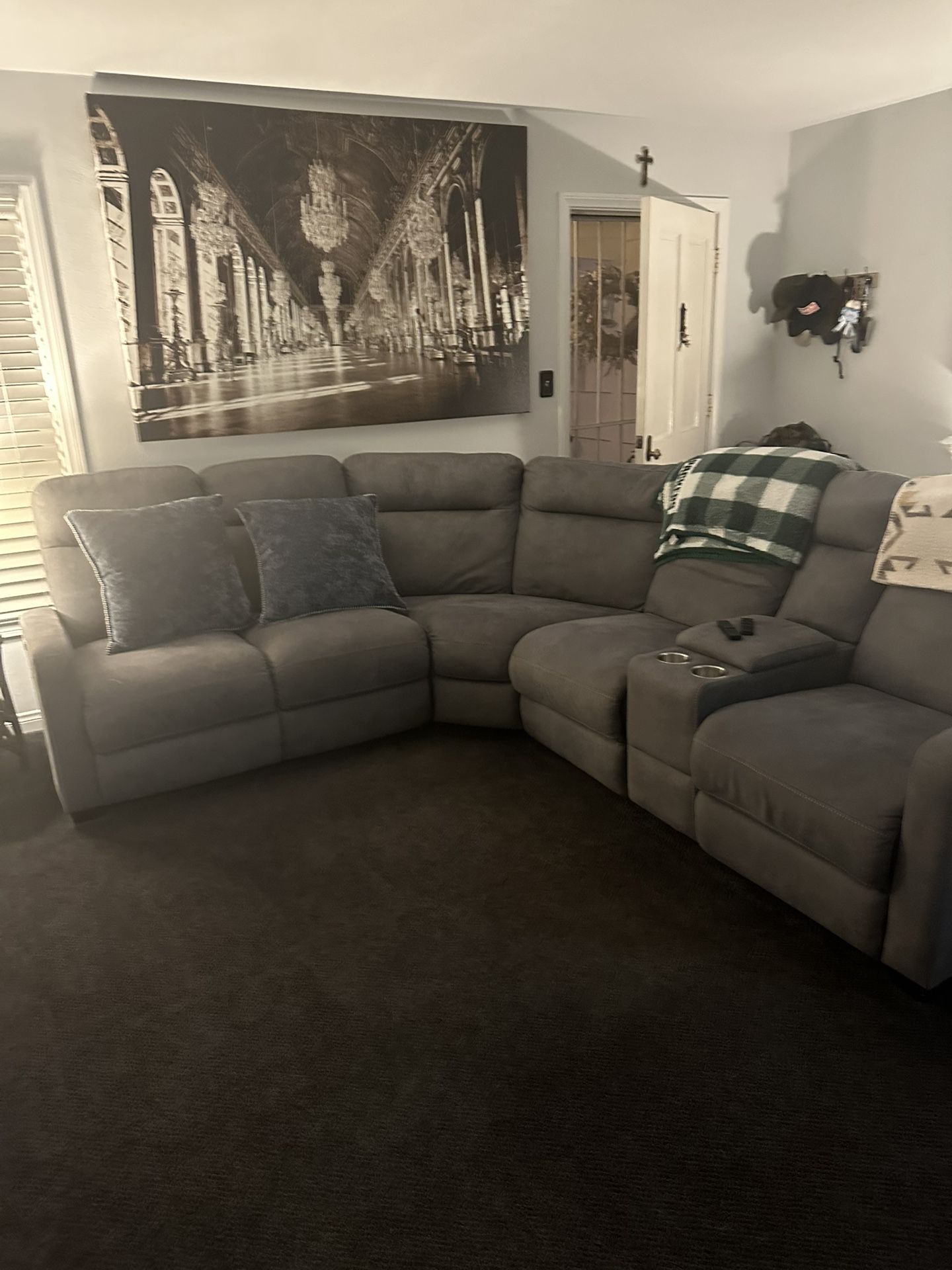Sectional Microfiber Recliner Sofa