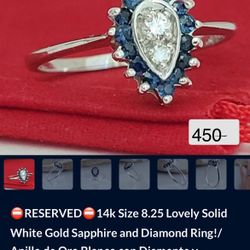 Anillo De Oro Blanco 14 K Con Diamantes