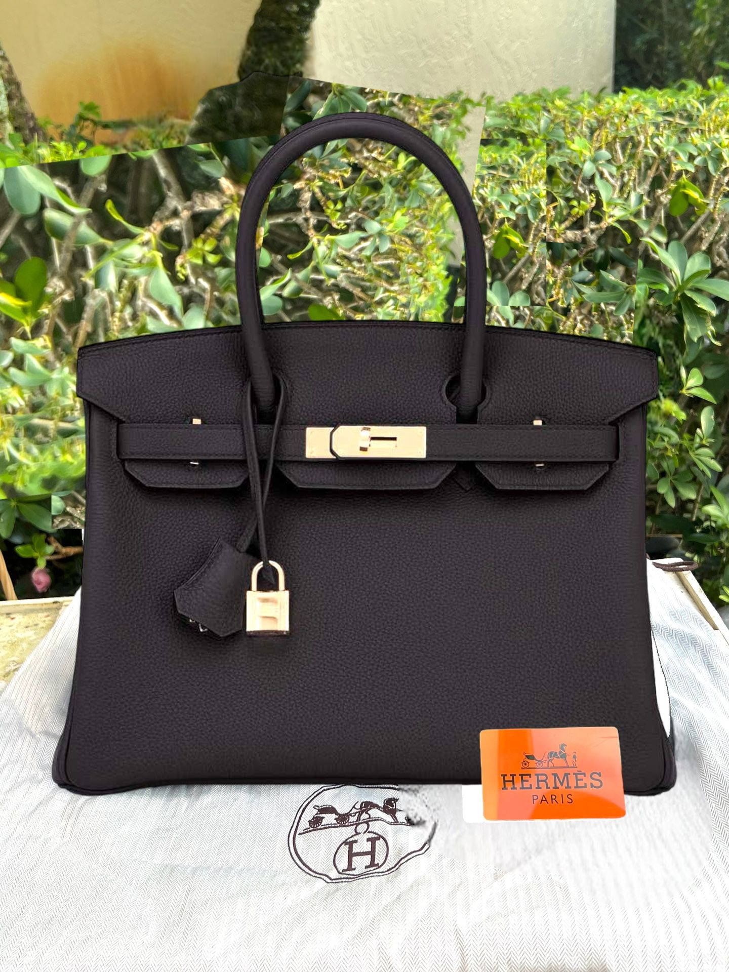 Hermes Classic Birkin 30cm Black Togo Rose Gold Hardware Bag U Stamp