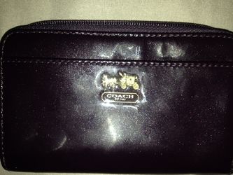 Purple coach small size wallet