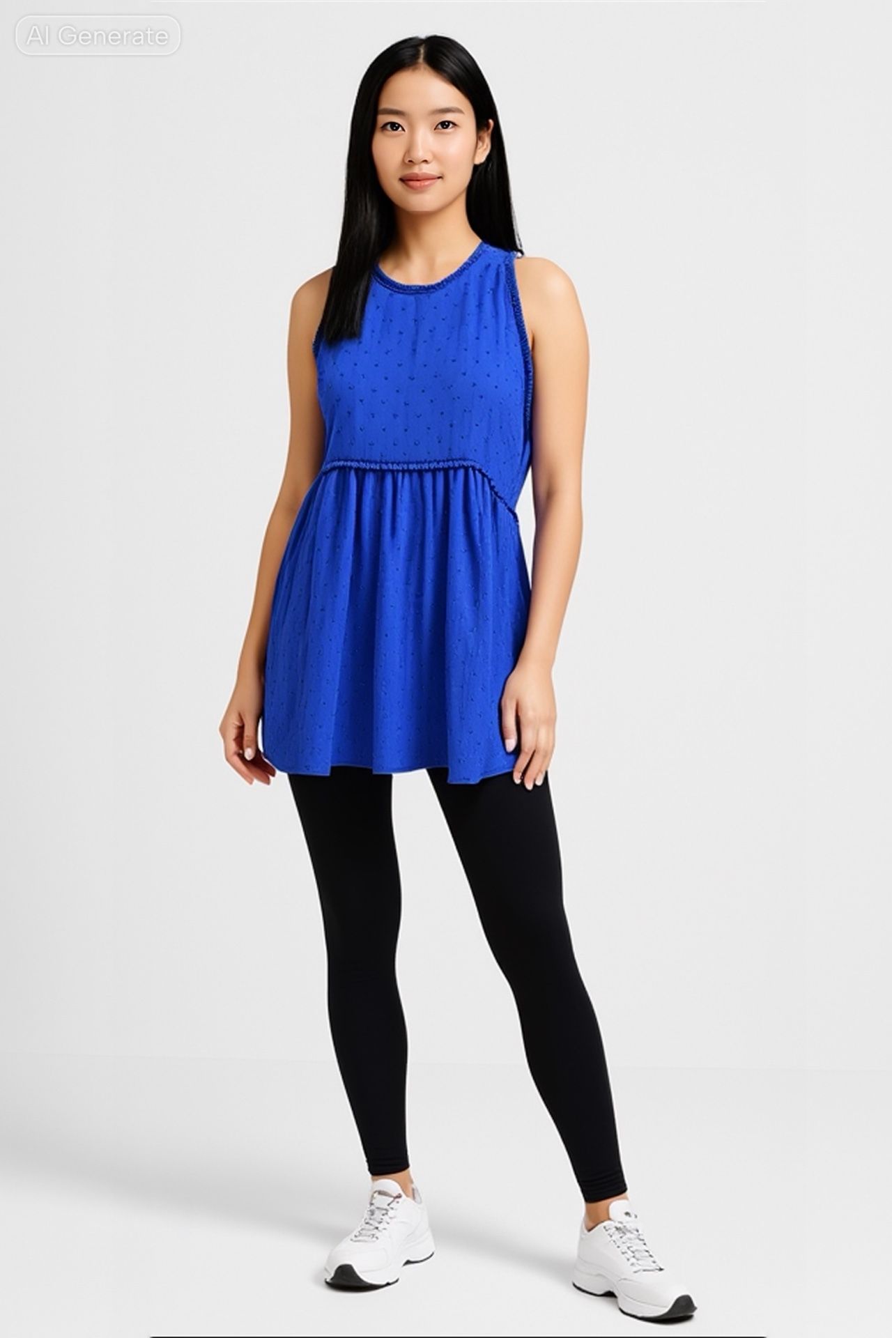 Staccato Women's Electric Blue Tunic Embroidered Rayon Size S