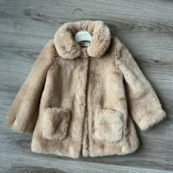 H&M Faux Fur Winter Jacket For Girls Kids 