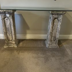 Glass Accent Pedestal Table