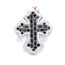 925 Sterling Silver Moissanite Cross Ring 16.00g 5.3CT Size 10 216083/2