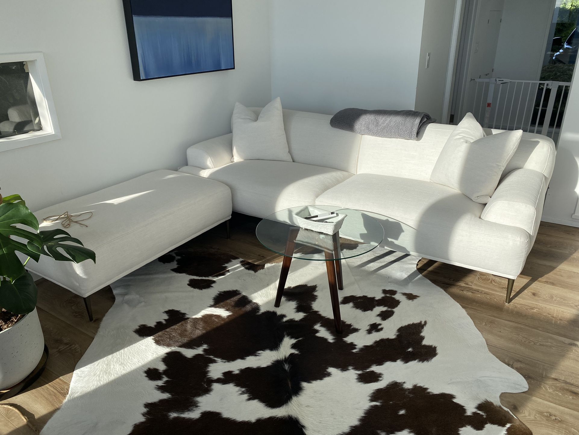 White Couch + Ottoman