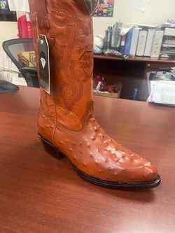 Bota vaquera de piel color shedron