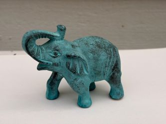 Vintage 1992 Verdigris / Patinated Brass Elephant Figurine