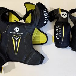 PURE HOCKEY PH1 HOCKEY SHOULDER PADS, ELBOW PADS, ICE HOCKEY PANTS AND BAUER S18 11” SHIN GUARDS- YOUTH