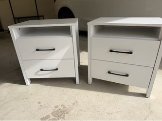 White 2-Drawer Nightstands (Set of 2) – Modern Style