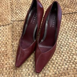Dark Red Leather Pumps By Axcess, A Liz Claiborne Company Size 6 NEW