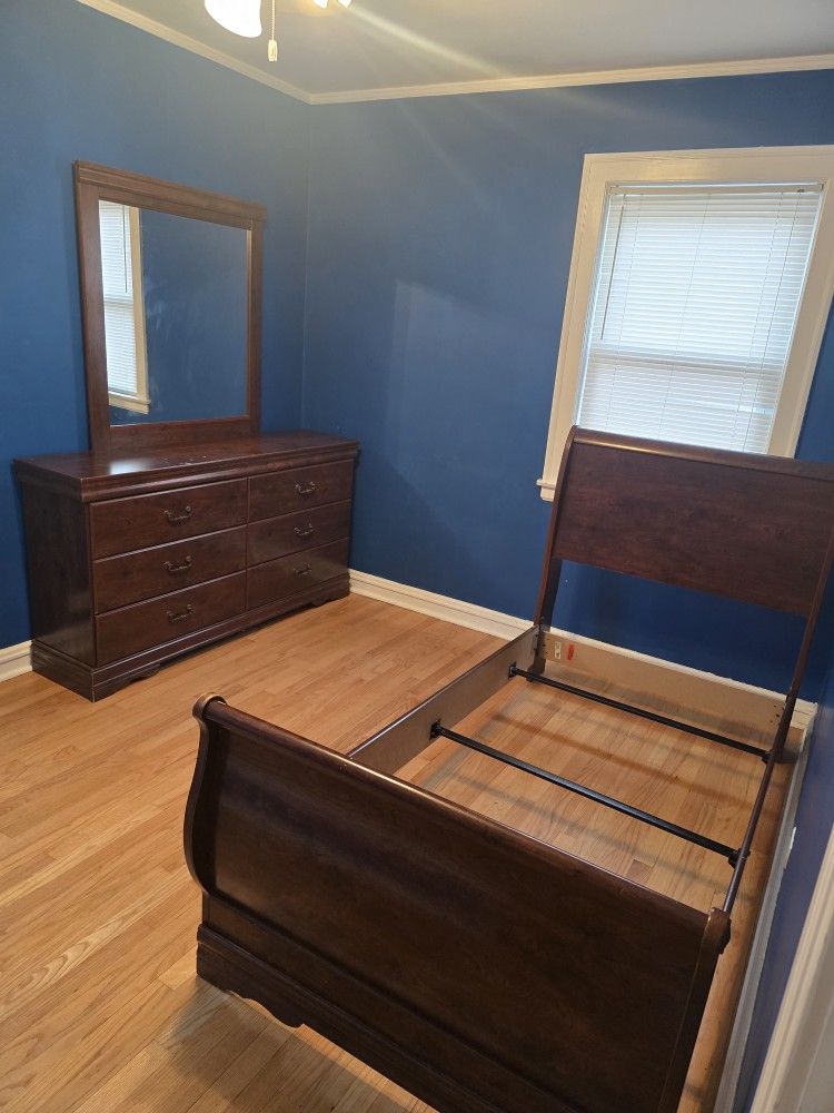Twin Bed Frame And Large Dresser