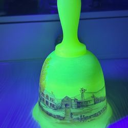 Extremely Rare Fenton Uranium Bell *Gloria Finn* Limited Edition 