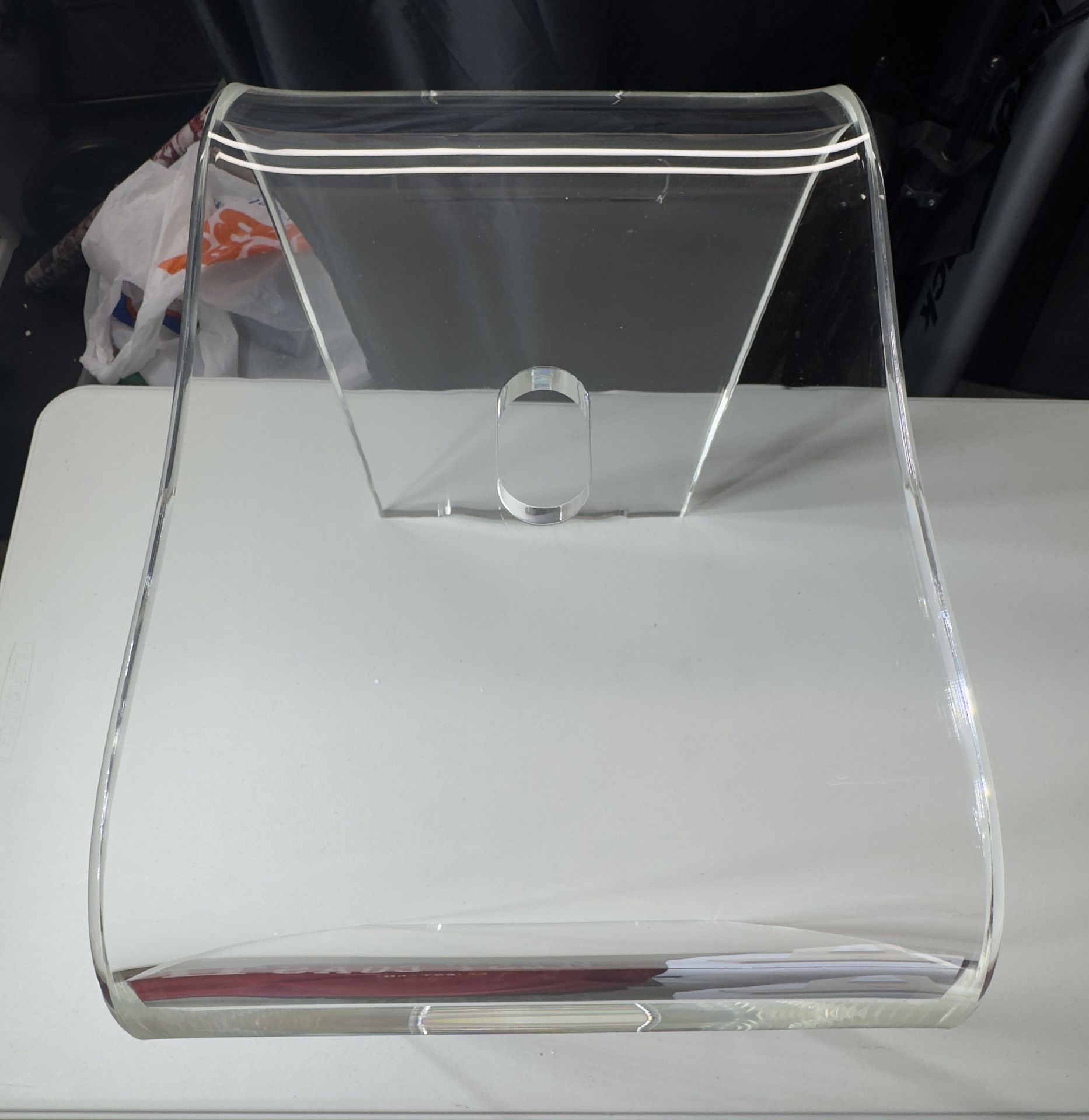 Acrylic Shower Bench Stool, Clear Bath Chair Seat, U-Shaped Modern Clear Transport Stool