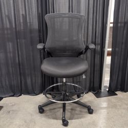 Belnick Black Mesh Drafting Chair with Foot Ring