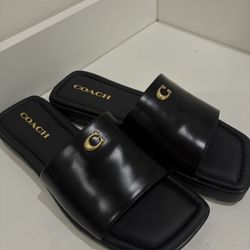 Coach Florence slide sandal in black