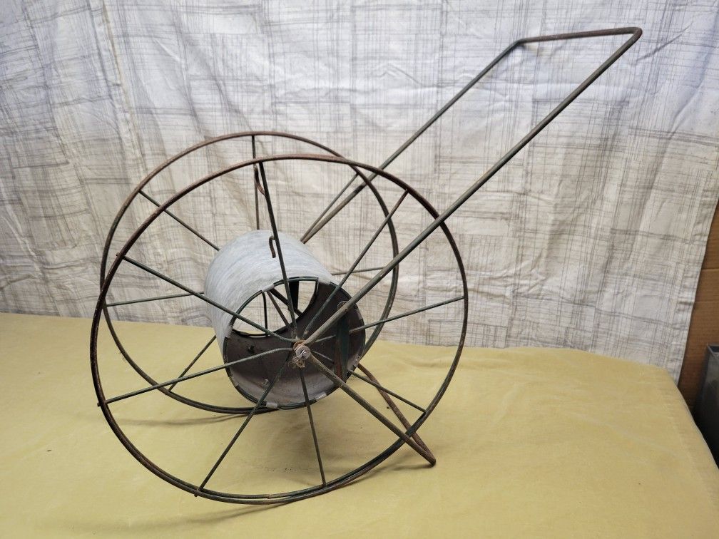 Antique Garden Hose Reel Yard Decor