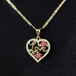 Heart pendant and chain $40 Gold plated