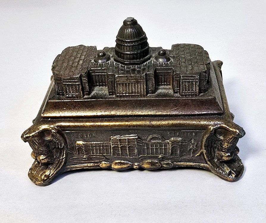 Vintage Washington DC Capitol Souvenirs Cooper Plated Coin Piggy Bank