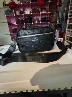 Coach Black crossbody embossed bag sling bag