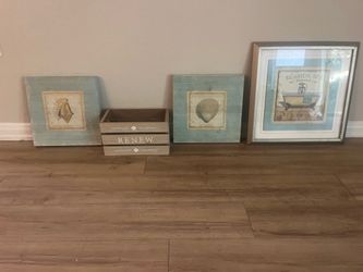 Bathroom Beach 🏖️ Picture Set and Storage Box