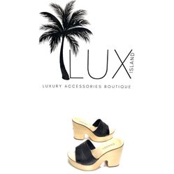 CHANEL Black Leather Wood Platform Wedge Size 38.5