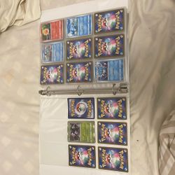 Pokémon Binder I Don’t Know If These Are Rare Or Not. They’re In A Different Language And The Back Of The Cards Are Gold.