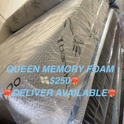 Queen Memory Foam Mattress And Box Spring 