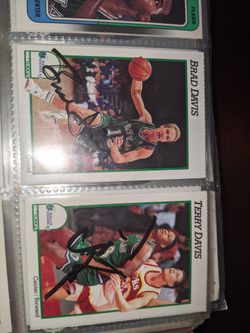 Nba basketball cards. 2 cards signed by Mavs legends Brad Davis and Terry Davis.