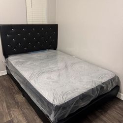 (NEW IN BOX)Black Bed Frame  available in Full & Queen Size