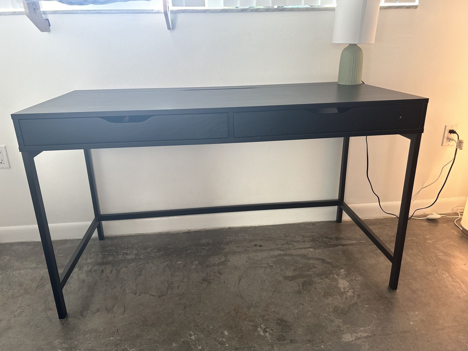 IKEA Dark Wood 2 Drawer Desk 