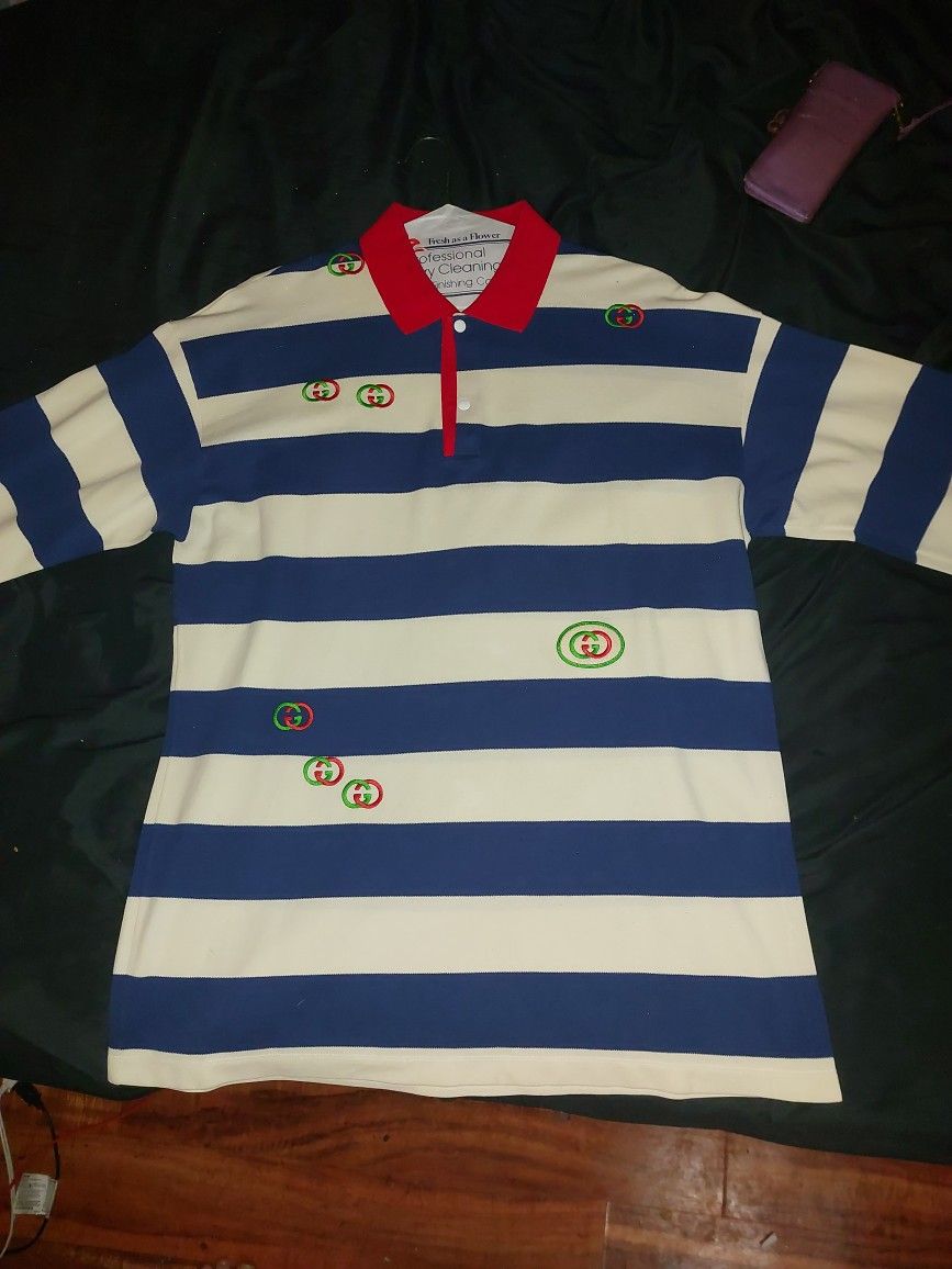 Retro Gucci Rugby Long Sleeve Polo. Gg Patches