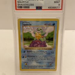 Pokemon Shadowless Squirtle PSA Mint 9