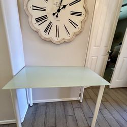 White Tempered Glass Desk Or Small Table