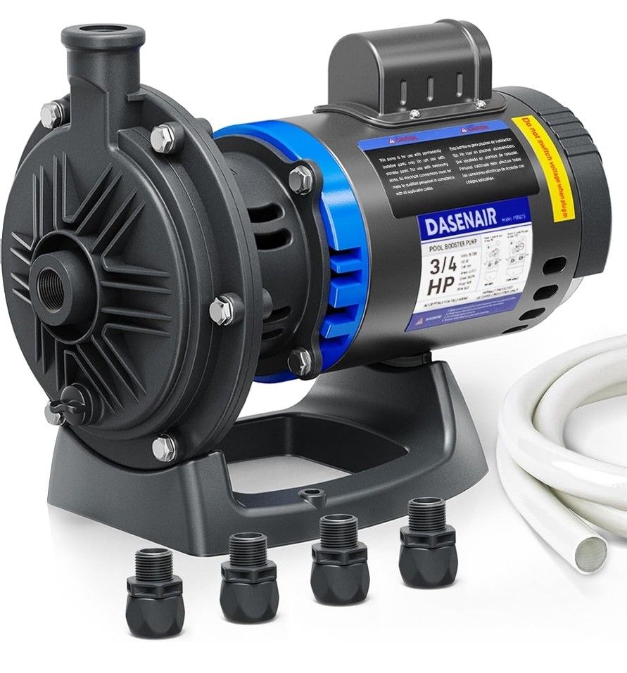 Booster Pump,3/4 HP Pure Copper Motor with Dual Voltage(115V or 230V),IPX4 Waterproof Compatible for Pressure Side Pool Cleaners Vac-Sweep 280,380,390