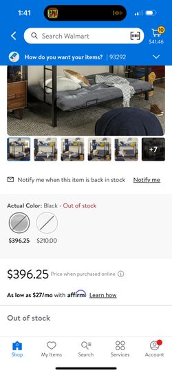 Manor Park Premium Metal Twin Over Futon Bunk Bed Black