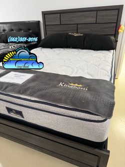 Grey bed frame queen size cama Bonita de compressed wood