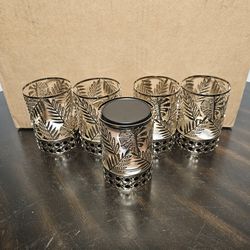 Single white candle holders.