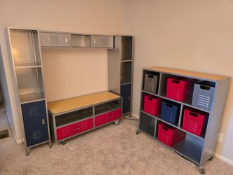 Industrial Metal Locker Room Bedroom Set - 7pc.