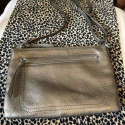 Bronze Leather Crossbody Purse 