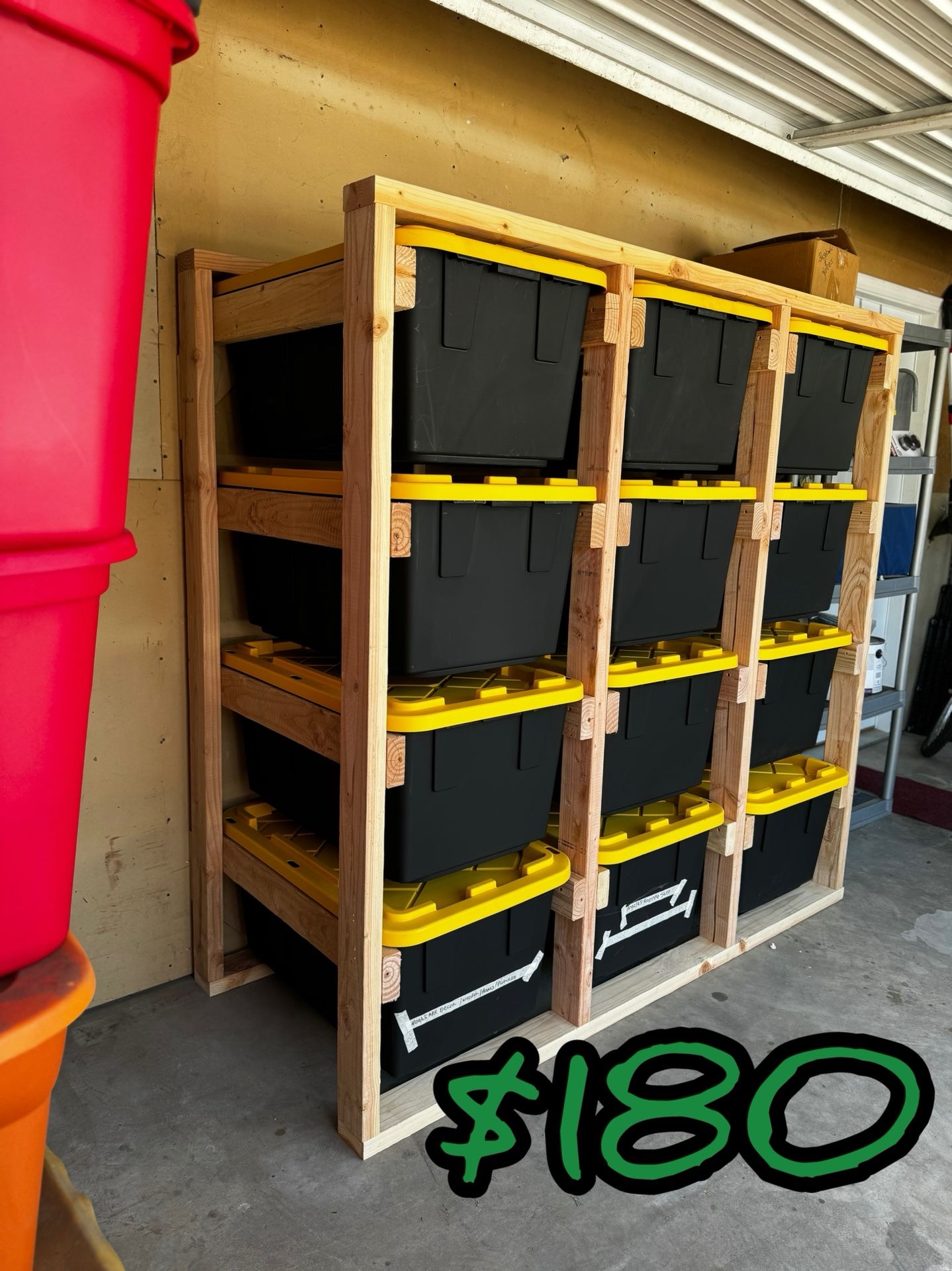 Storage Rack For 12 Costco Or Home Depot Bins